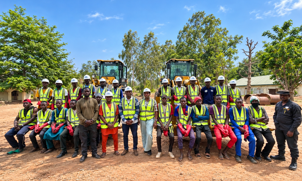Construction Crew Portrait with Loaders